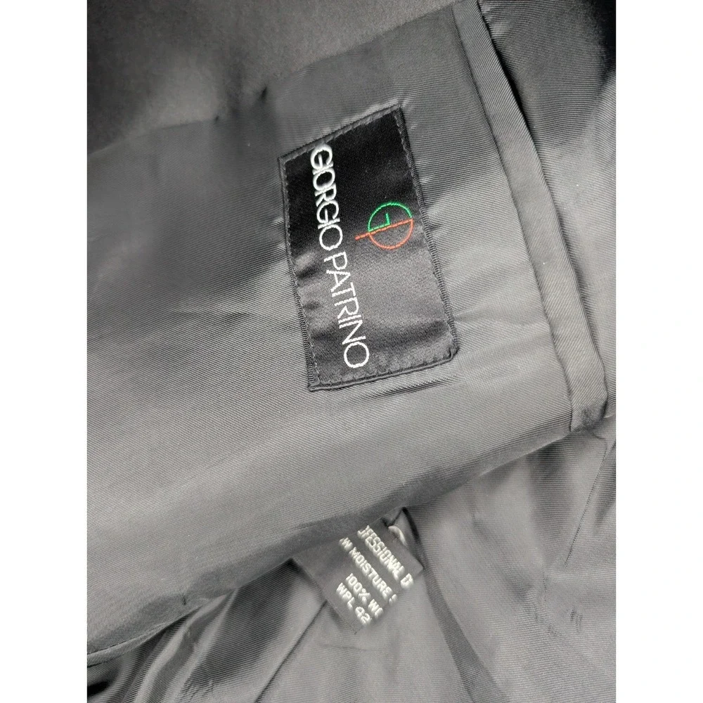 Vintage Giorgio Patrino 100% Pure Wool‎ Black Tuxedo Jacket Blazer Size 39R